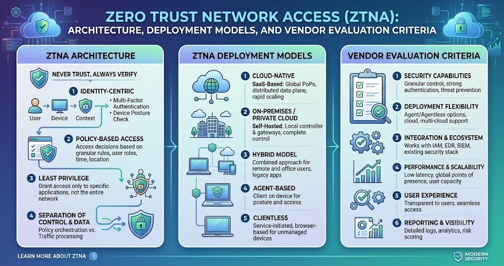 Zero Trust Network Access (ZTNA): Architecture, Deployment Models, and Vendor Evaluation Criteria